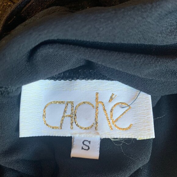 CACHE BLACK LINED SKATERS DRESS WITH LOTS OF SPARKLE SIZE SMALL - Picture 3 of 3